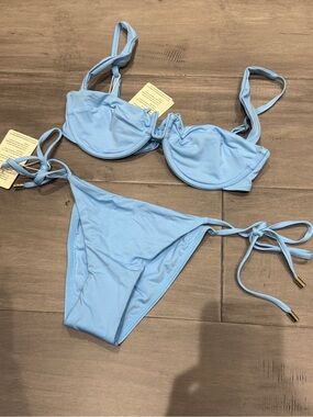 Monday Swimwear Light Blue Tie-Side Bikini Set
